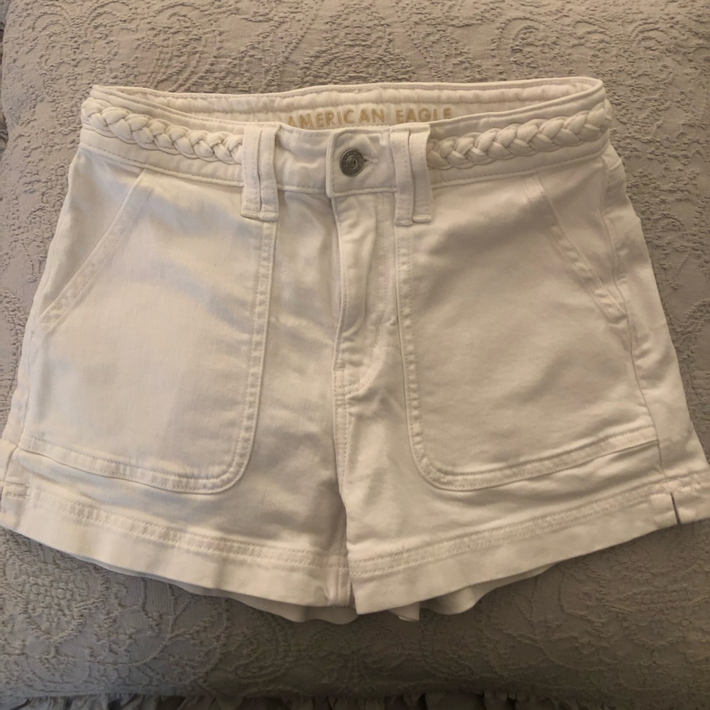 American Eagle Outfitters White Stretch Shorts